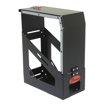 Vonnies 20L Black Vertical Single Jerry Can Holder With Enclosed Lockable Lid-For Trailer/Canopy/4WD