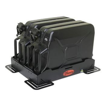 Vonnies Black 20L Roof Mounted Double Jerry Can Holder for Water &amp; Fuel. Australian Made